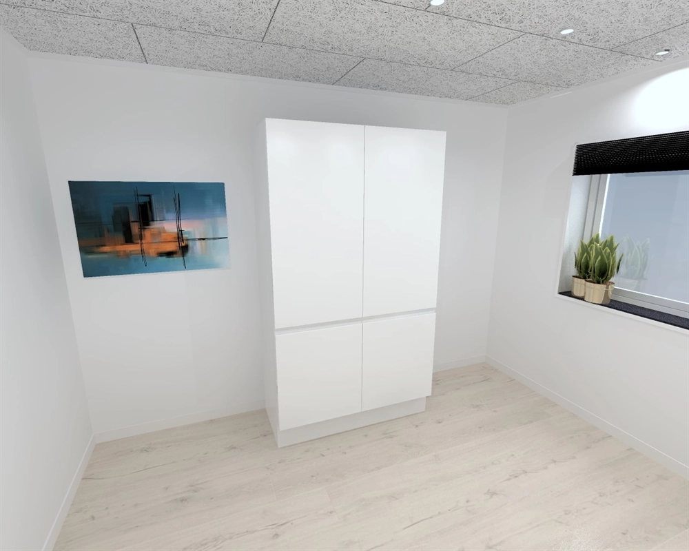 Kitchn Garderobeskap med 2 dører i hvit 120 cm fra Kitchn med Boston front.